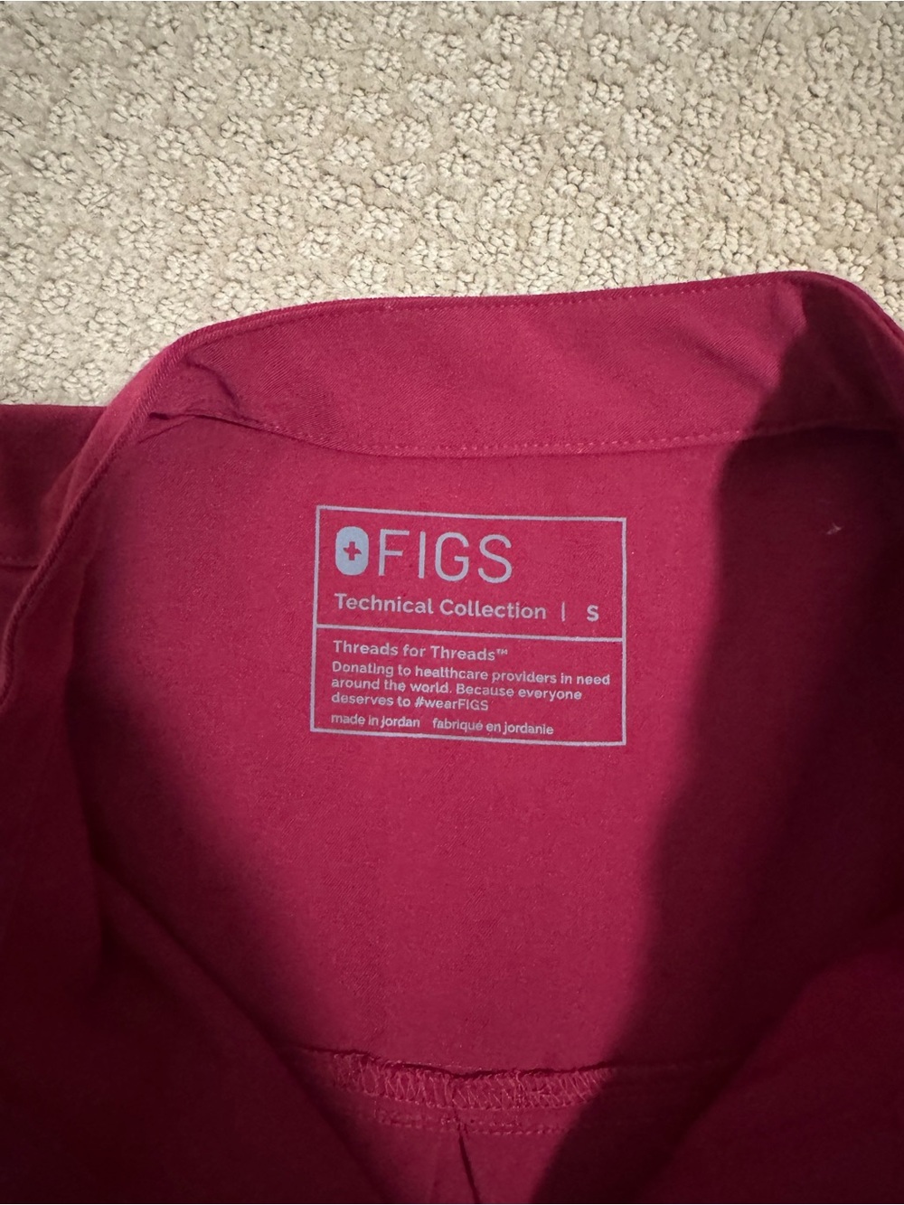 FIGS Berry Crewneck Scrub Top
